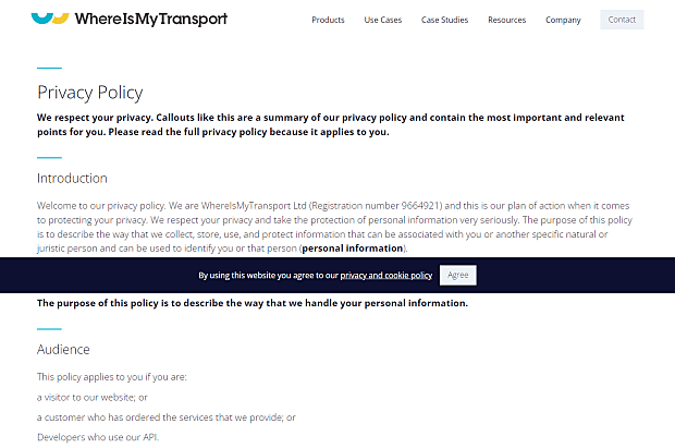 WhereIsMyTransport-Privacy Policy