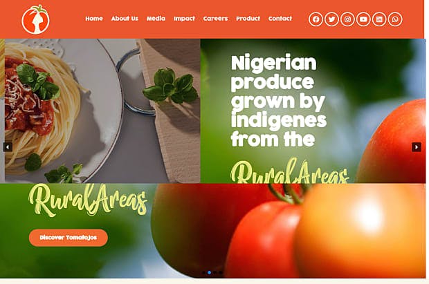 Tomato Jos-Homepage & Landing page