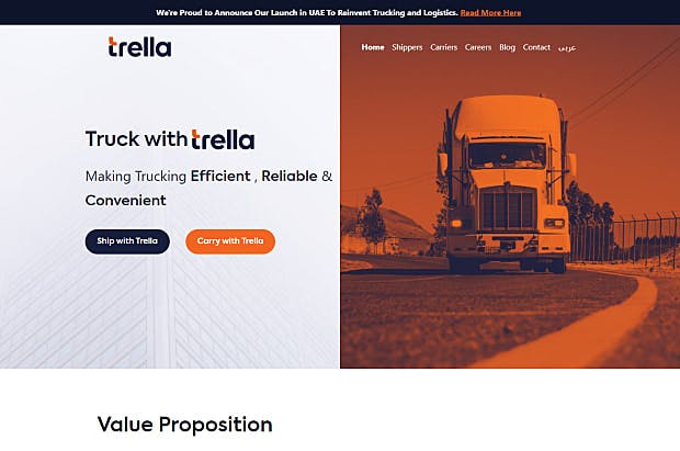 Trella-Homepage & Landing page