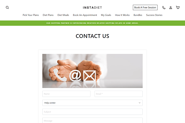 Instadiet-Contact us