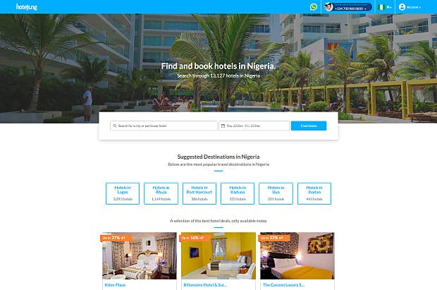 HotelsNg-Homepage & Landing page