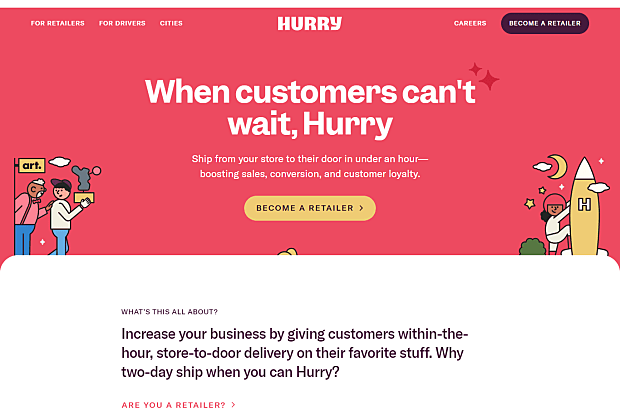 Hurry-Homepage & Landing page