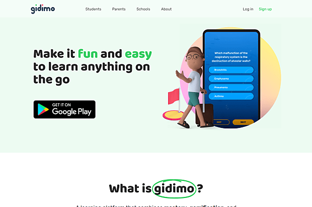 Gidi Mobile-Homepage & Landing page