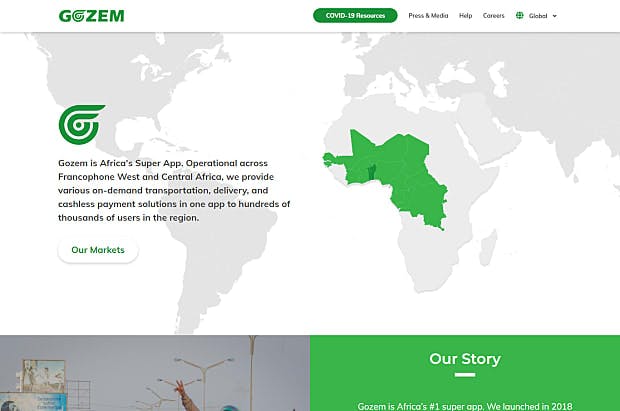 Gozem-Homepage & Landing page