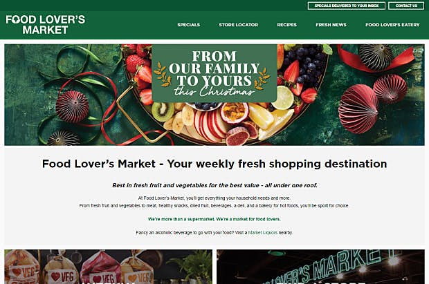 Food Lovers Market -Homepage & Landing page