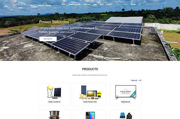 Easy Solar -Homepage & Landing page