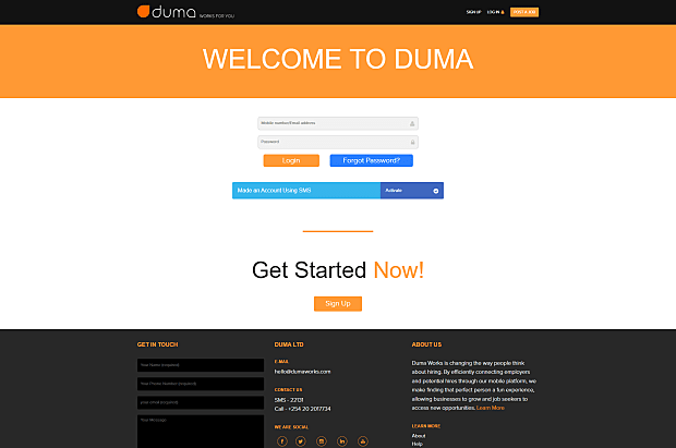 DumaWorks -Login & Sign in