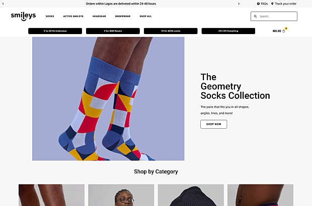 Smiley Socks Company-Homepage & Landing page