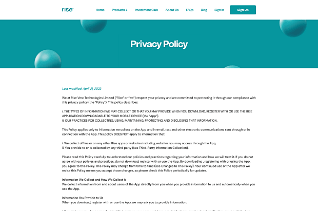 Rise-Privacy Policy
