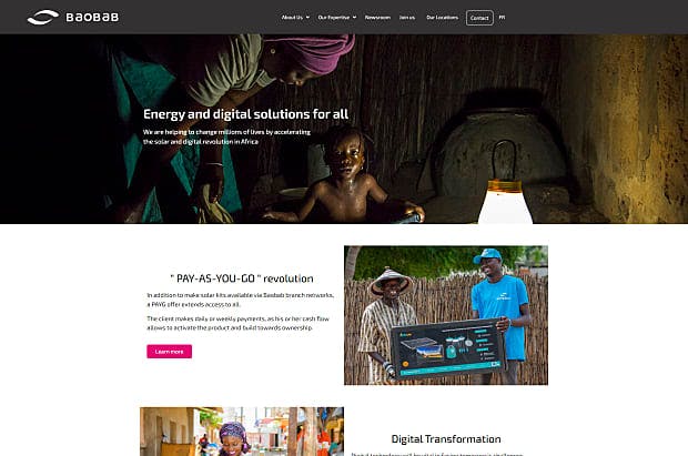 Baobab-Homepage & Landing page